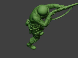 american soldier ww2 shoot stand a12 3D Print Model
