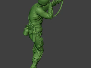 american soldier ww2 shoot stand a12 3D Print Model
