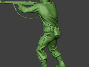 american soldier ww2 shoot stand a12 3D Print Model