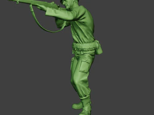 american soldier ww2 shoot stand a12 3D Print Model
