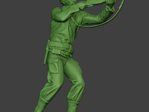 american soldier ww2 shoot stand a12 3D Print Model