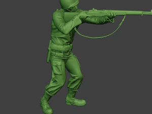 american soldier ww2 shoot stand a12 3D Print Model