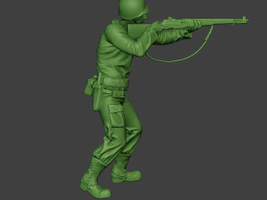 american soldier ww2 shoot stand a12 3D Print Model