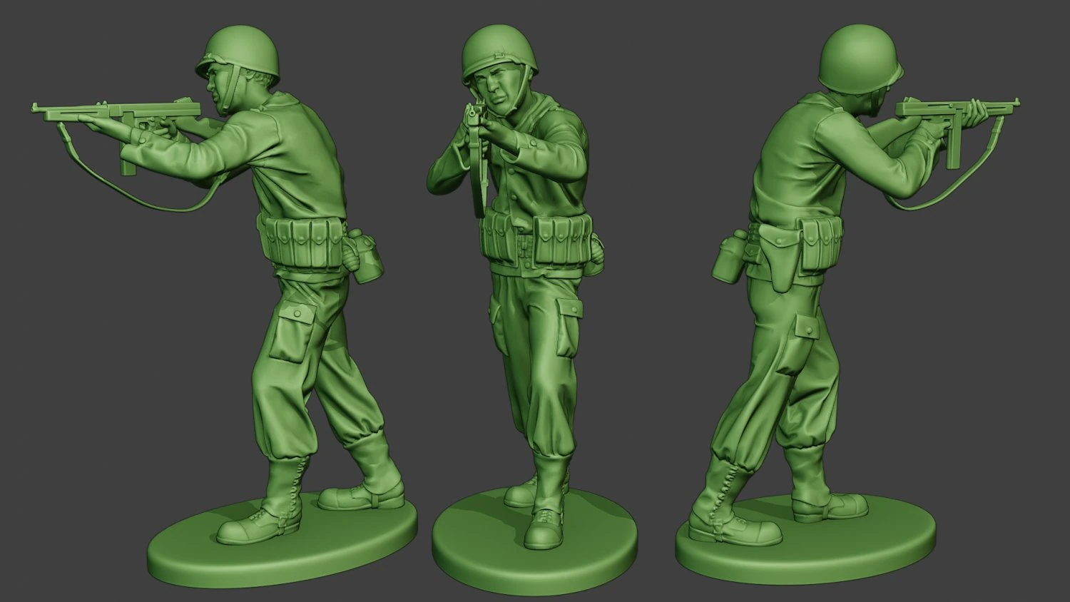 american soldier ww2 shoot stand2 a12 3D Print Model .c4d .max .obj .3ds .fbx .stl .blend 