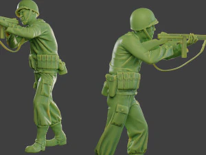 american soldier ww2 shoot stand2 a12 3D Print Model