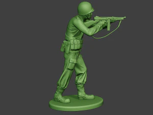 american soldier ww2 shoot stand2 a12 3D Print Model