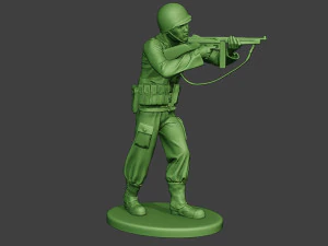 american soldier ww2 shoot stand2 a12 3D Print Model