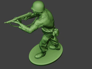american soldier ww2 shoot stand2 a12 3D Print Model