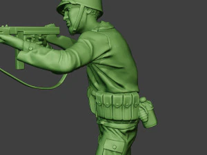 american soldier ww2 shoot stand2 a12 3D Print Model