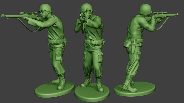 american soldier ww2 shoot stand4 a12 3D Druckmodell .c4d .max .obj .3ds .fbx .stl .blend 