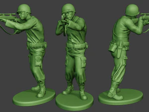 soldado americano ww2 disparar stand4 a12 Modelo de impresión 3D