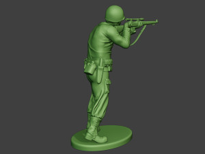 american soldier ww2 shoot stand4 a12 3D Druckmodell
