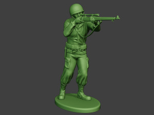 american soldier ww2 shoot stand4 a12 3D Druckmodell