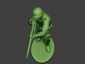 american soldier ww2 shoot stand4 a12 3D Druckmodell