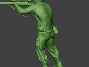 american soldier ww2 shoot stand4 a12 3D Druckmodell