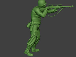 american soldier ww2 shoot stand4 a12 3D Druckmodell