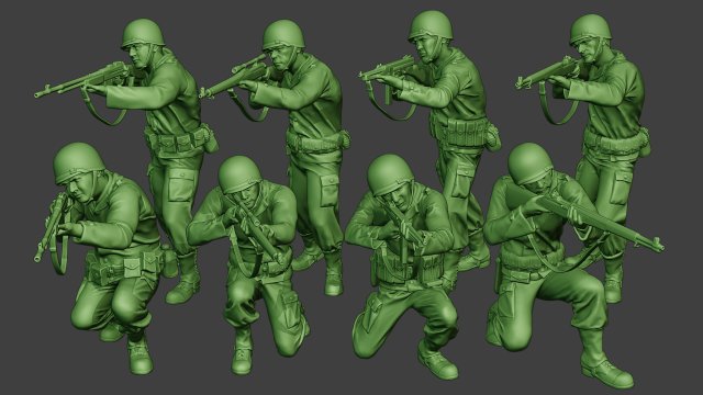 american soldiers ww2 a12 pack 1 Model do druku 3D .c4d .max .obj .3ds .fbx .stl .blend 
