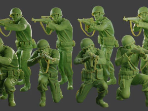 Soldati americani ww2 a12 confezione 1 Modello di stampa 3D