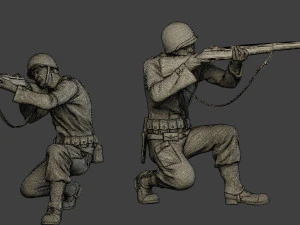 Soldati americani ww2 a12 confezione 1 Modello di stampa 3D