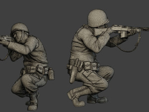 american soldiers ww2 a12 pack 1 Model do druku 3D