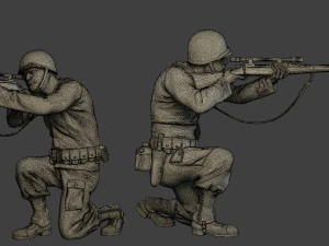 Soldati americani ww2 a12 confezione 1 Modello di stampa 3D