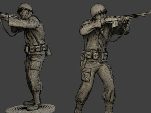 american soldiers ww2 a12 pack 1 Model do druku 3D