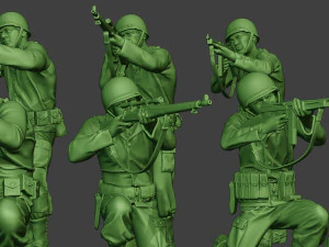 Soldati americani ww2 a12 confezione 1 Modello di stampa 3D