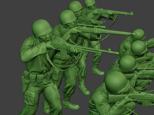 Soldati americani ww2 a12 confezione 1 Modello di stampa 3D