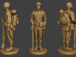 russian soldier ww2 attention r1 3D Print Model