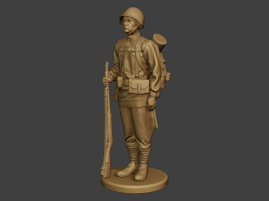 russian soldier ww2 attention r1 Modèles 3D en vedette