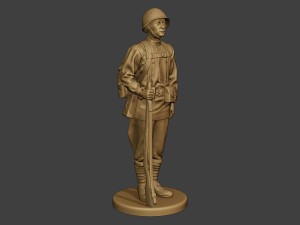 russian soldier ww2 attention r1 Modèles 3D en vedette