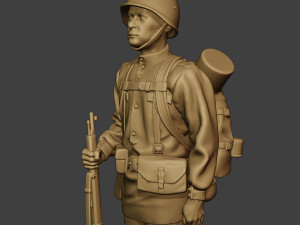 russian soldier ww2 attention r1 Modèles 3D en vedette