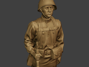 russian soldier ww2 attention r1 Modèles 3D en vedette