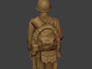 russian soldier ww2 attention r1 Modèles 3D en vedette