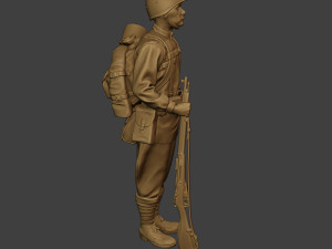 russian soldier ww2 attention r1 Modèles 3D en vedette
