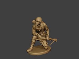 russian soldier ww2 crouch r1 3D Print Model
