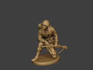 russian soldier ww2 crouch r1 3D Print Model