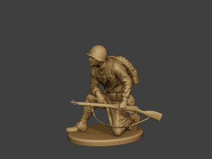 russian soldier ww2 crouch r1 3D Print Model