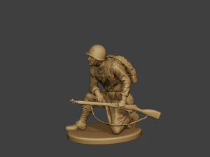 russian soldier ww2 crouch r1 3D Print Model