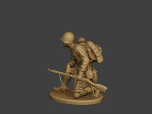 russian soldier ww2 crouch r1 3D Print Model