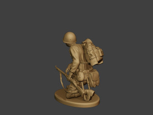 russian soldier ww2 crouch r1 3D Print Model