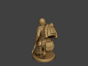 russian soldier ww2 crouch r1 3D Print Model