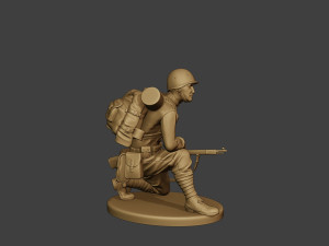 russian soldier ww2 crouch r1 3D Print Model