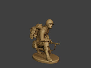 russian soldier ww2 crouch r1 3D Print Model