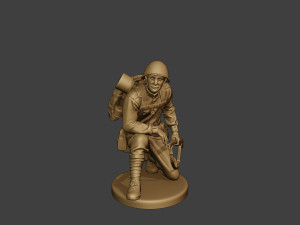 russian soldier ww2 crouch r1 3D Print Model