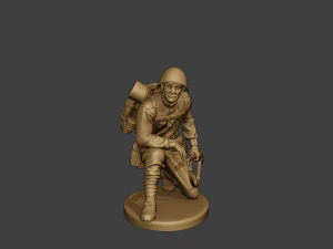 russian soldier ww2 crouch r1 3D Print Model
