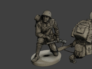 russian soldier ww2 crouch r1 3D Print Model