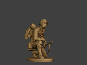 russian soldier ww2 crouch r1 3D Print Model