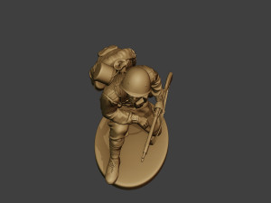 russian soldier ww2 crouch r1 3D Print Model