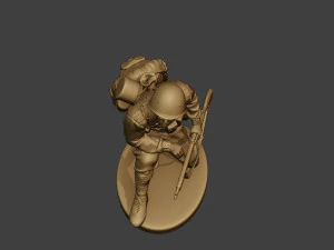 russian soldier ww2 crouch r1 3D Print Model